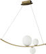 Ondaluce Altalena Pendant Light LED Rail with Warm White Light Gold