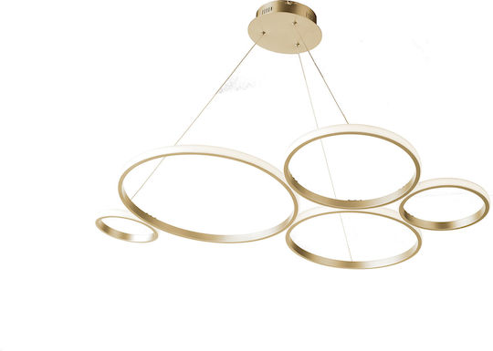 Ondaluce Pois LED Κρεμαστό Φωτιστικό Χρυσό 108x7x150εκ. Ondaluce Pois LED Κρεμαστό Φωτιστικό Χρυσό 108x7x150εκ.