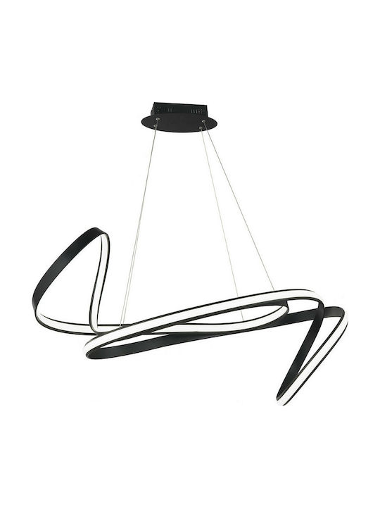 Ondaluce Fly Μοντέρνο Κρεμαστό Φωτιστικό με Ενσωματωμένο LED σε Μαύρο Χρώμα
