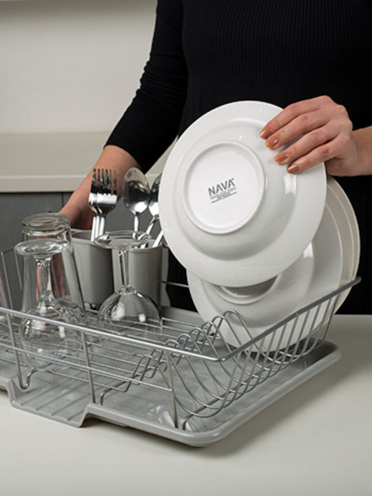 Nava Misty Sink Strainer Metallic Silver 48x30x11cm