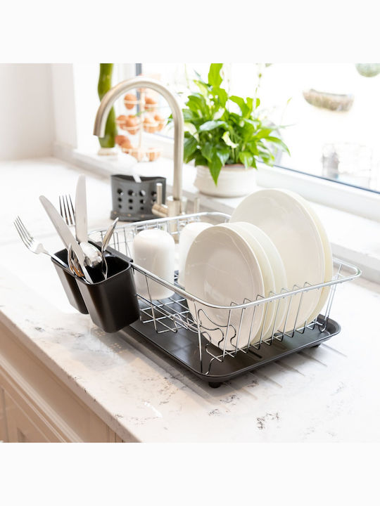 Kitchen Craft Scurgător De Chiuvetă Metalic Negru 42x30.5x15cm
