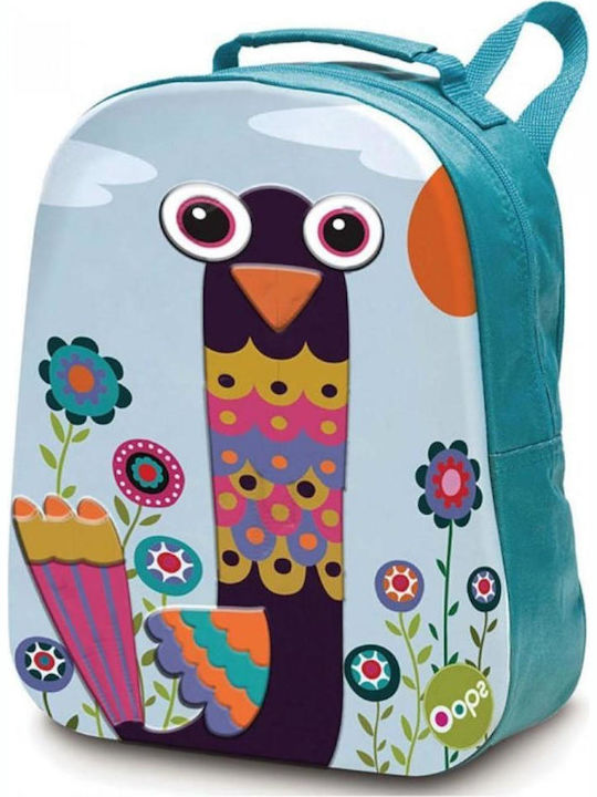 Oops Happy Peacock School Bag Backpack Kindergarten in Light Blue color