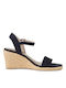 Tamaris Women's Suede Ankle Strap Platforms Navy Blue 1-28300-20 805