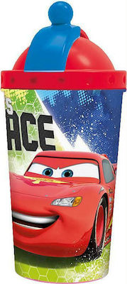 Διακάκης Kinder Trinkflasche Disney Autos Kunststoff mit Strohhalm 450ml