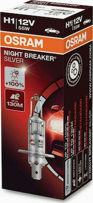 Osram Lamps Car Night Breaker Silver H1 Halogen 12V 55W 1pcs