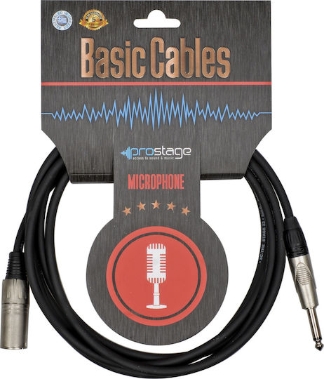 Prostage Кабел XLR мъжки - 6,3 мм мъжки Черен 7м BMT-07