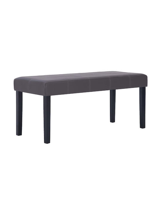 Stool Bench Stool Upholstered with Leatherette Gray 106x43x46cm