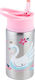 Stephen Joseph Kinder Trinkflasche Rostfreier Stahl mit Strohhalm Rosa 230ml