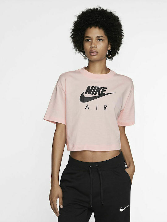 Nike Air Κοντομάνικο Αθλητικό Crop Top Ecko Pink