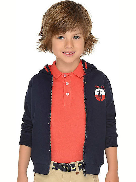 Mayoral Boys Hooded Cardigan with Zipper Blue