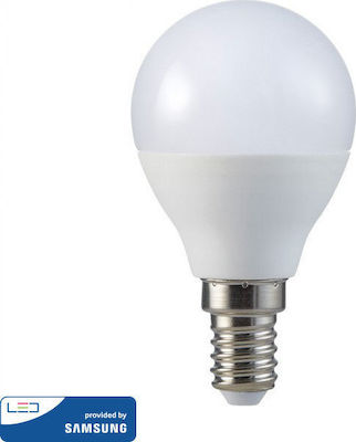 V-TAC VT-236 LED Lampen für Fassung E14 und Form G45 Naturweiß 470lm 1Stück