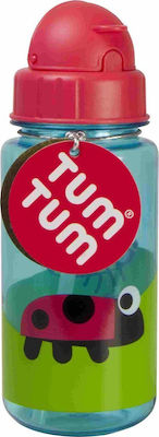 Tumtum Kids Plastic Water Bottle with Straw Bugs Turquoise 500ml