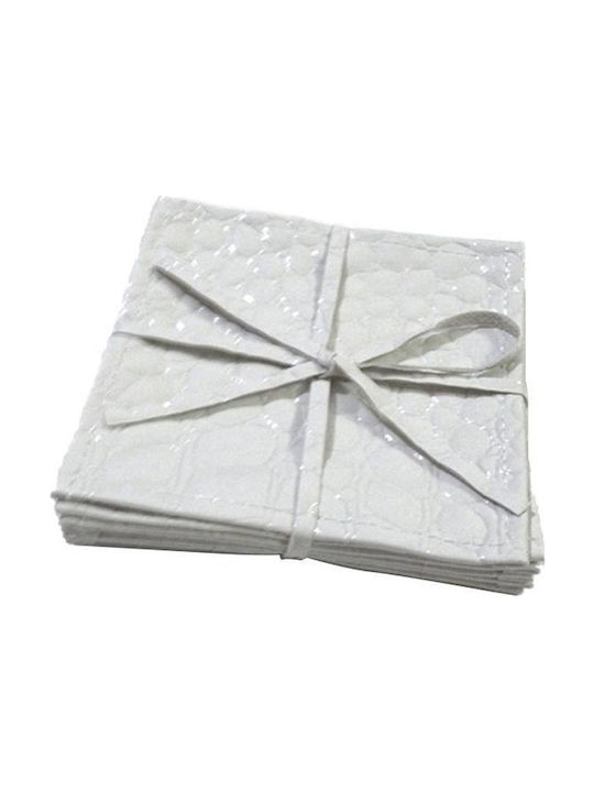 Espiel Fabric White Coasters 10x10cm 24pcs