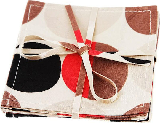 Espiel Fabric Coaster Multicolor Coaster Fabric Multicolour 10x10cm 6pcs