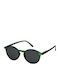 Izipizi D Sun Sunglasses with Green Plastic Frame and Gray Lens