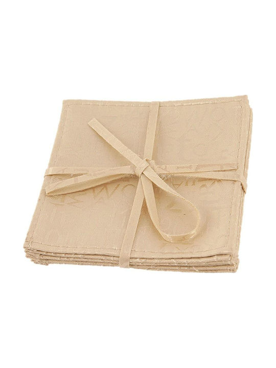 Espiel Untersetzer Stoff Beige 10x10cm 24Stück