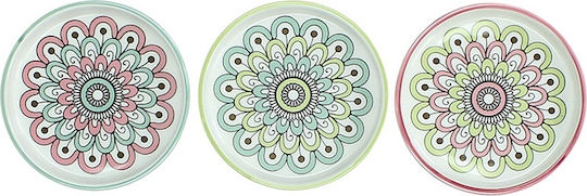 Zaros Suport pentru pahare Rotund Ceramică Multicolor 11.5cm 3buc Zaros Suport pentru pahare Rotund Ceramică Multicolor 11.5cm 3buc