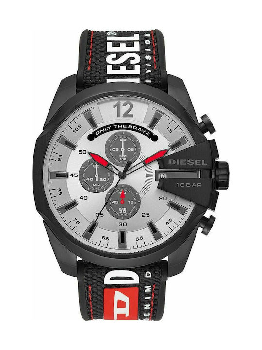 Diesel Mega Chief Watch Battery with Black Rubber Strap