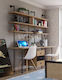 Composition "Εφηβικό 2" Kids Desk with Library made of Melamine Beige 180x60cm