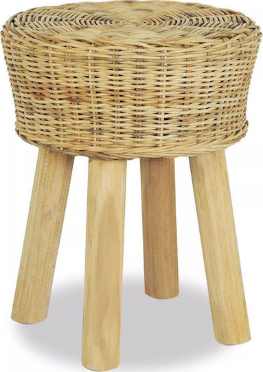 Градински Табурет От Ратан Кафяв 35x35x45см