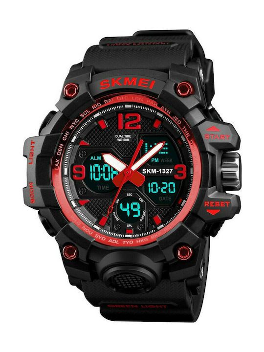 Skmei Watch Battery with Rubber Strap Red