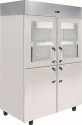 Niki Inox Commercial Refrigerator Cabinet with 4 Glass Doors L140xD78xH215cm Niki Inox Commercial Refrigerator Cabinet with 4 Glass Doors L140xD78xH215cm