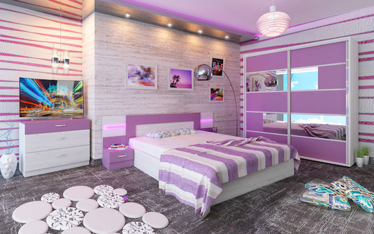 Schlafzimmer Set Adel 160x200cm 4Stück