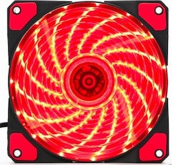 Haitronic HS0064 Case Fan 120mm με Κόκκινο Φωτισμό και Σύνδεση 3-Pin / 4-Pin PWM Κόκκινο