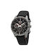 Seiko Battery Chronograph Watch with Fabric Strap Black