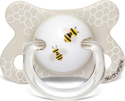 Suavinex Πιπίλα Καουτσούκ για 2-4 μηνών Fusion με Θήκη Bees White