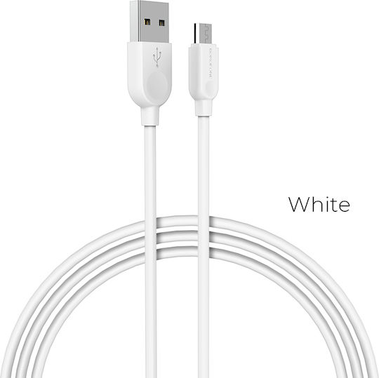 Borofone BX14 Regular USB 2.0 spre micro USB Cablu Alb 2m 1buc