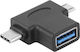 Powertech Μετατροπέας USB-A female σε USB-C / micro USB male 1τμχ CAB-U117