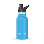 Montii Kids Stainless Steel Water Bottle Mini Drink Light Blue 350ml