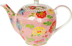 Cryspo Trio Floral Teapot Set Porcelain Pink 1600ml 1pc