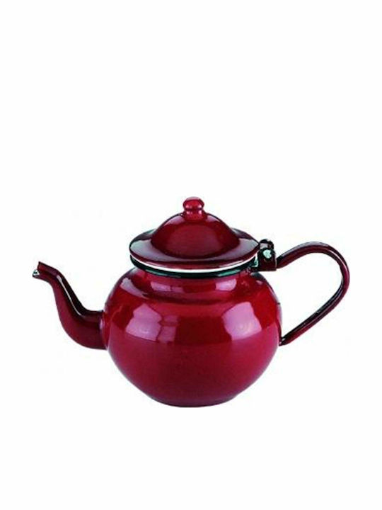 Dinox Tea Set Enamel Red 500ml 1pcs