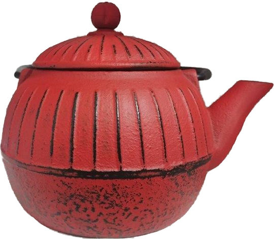 Dinox Teapot with Filter Cast Iron Red 500ml