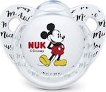 Nuk Ortondontică Suzetă Silicon Mickey White cu husă pentru 0-6 luni 1buc