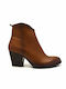 Ragazza Leather Women's Cowboy Boots with Medium Heel Tabac Brown