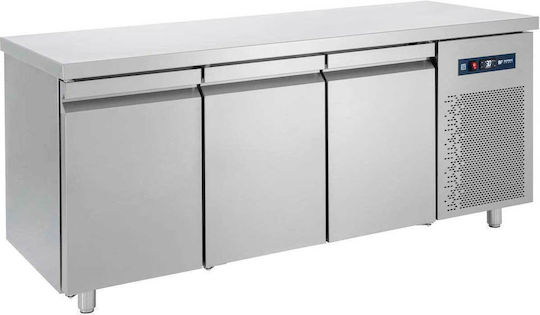 Bambas Frost Английски превод: Stainless Steel Refrigerator Counter 431лт with 3 Doors and Cooling Machine 0/+10°C L185xW70xH85см