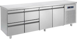 Bambas Frost Английски превод: Stainless Steel Refrigerator Counter 623лт with 2 Doors, 4 Drawers and Cooling Machine 0/+10°C L239xW70xH85см Bambas Frost Английски превод: Stainless Steel Refrigerator Counter 623лт with 2 Doors, 4 Drawers and Cooling Machine 0/+10°C L239xW70xH85см