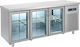 Bambas Frost Edelstahl Kühltisch 510Es mit 3 Glas Türen und Kühlaggregat 0/+10°C L185xB70xH85cm PGG 185