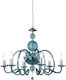 Ondaluce Vivaldi Chandelier Candlestick 6xE14 Blue LP.Vivaldi/6-OTT