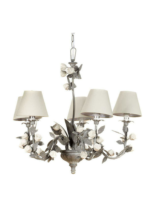 Artekko Candelabru 5xE14 Ø66cm cu Abajururi Gri 027-5014