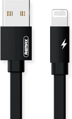 Remax Kerolla RC-094i Geflochten / Flach USB-A zu Lightning Kabel Schwarz 2m (14944)