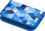 Herlitz Blue Cubes Pencil Case Full with 1 Compartment Blue