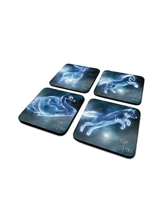 Pyramid International Plastic Blue Coasters Harry Potter Patronus 10x10cm 4pcs