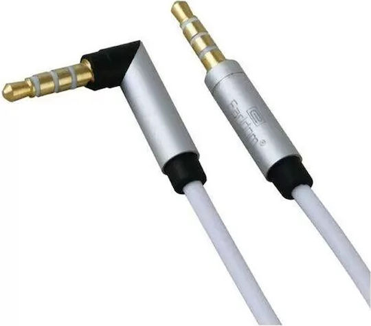 Earldom Καλώδιο Ήχου TRRS 3.5mm male - 3.5mm male Λευκό 1m με Επίχρυσους Ακροδέκτες AUX01