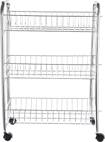 Cyclops Metallic 3-Tier Food Rack With Wheels Silver WB034 Cyclops Metallic 3-Tier Food Rack With Wheels Silver WB034