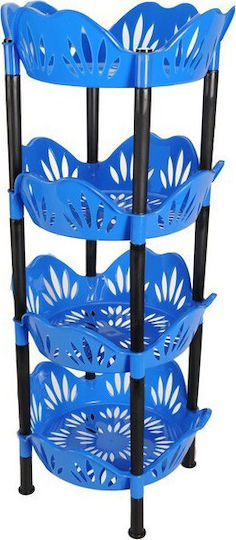 Margarita Kitchen Rack Plastic 4 Tiers Blue 38.5x38.5x91cm