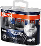 Osram Lămpi Autoturismului Night Breaker Unlimited +110% HB4-9006 Halogen 4700K Alb natural 12V 51W 2buc